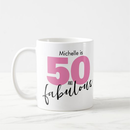 Mug 50 et fabuleux 50e cadeau d'anniversaire Cinquante (Gauche)