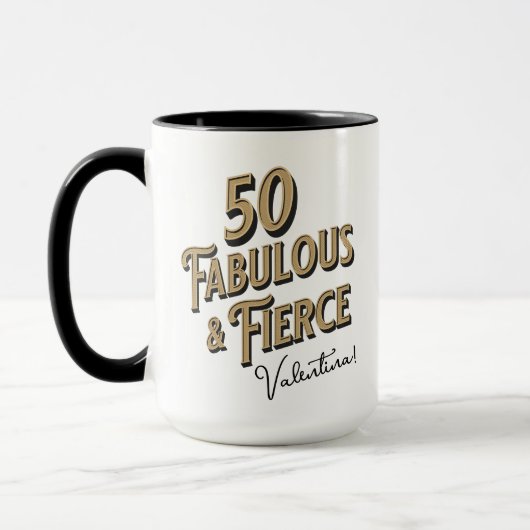 Mug 50 et fabuleux anniversaire Black & Gold (Gauche)