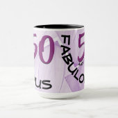 Mug 50 et Fabuleux anniversaire | Purple géométrique (Centre)