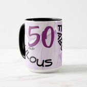 Mug 50 et Fabuleux anniversaire | Purple géométrique (Devant gauche)