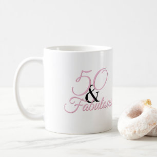 Mug 50 et fabuleux Anniversaire rose
