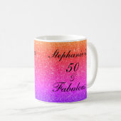 Mug 50 Et Fabuleux Anniversaire rose violet Parties sc (Devant droit)