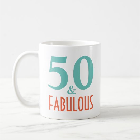 Mug 50 et fabuleux cadeau d'anniversaire (Gauche)
