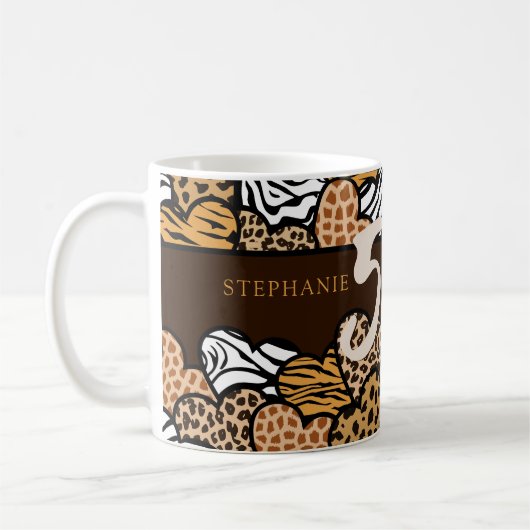Mug 50 et fabuleux Coeurs Posters de animaux Brown et (Gauche)