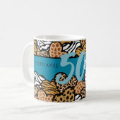 Mug 50 et fabuleux Coeurs Posters de animaux Turquoise (Devant gauche)