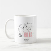 Mug 50 et fabuleux Custom 50e Anniversaire Script mode (Gauche)