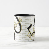 Mug 50 et fabuleux fête d'anniversaire Elegant Gold/Bl (Centre)