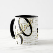 Mug 50 et fabuleux fête d'anniversaire Elegant Gold/Bl (Devant gauche)