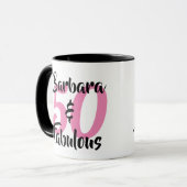 Mug 50 et fabuleux fête d'anniversaire personnalisée (Devant gauche)