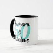 Mug 50 et fabuleux fête d'anniversaire personnalisée (Devant gauche)