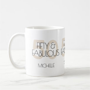Mug 50 et fabuleux Moderne Beige Cinquante Anniversair