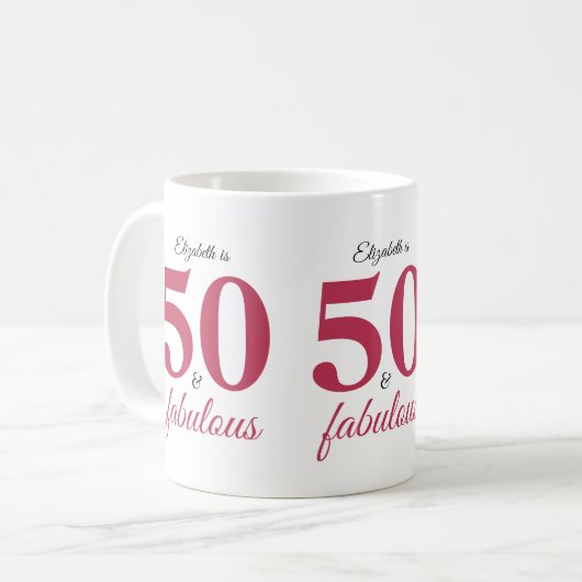 Mug 50 Et Fabuleux Rose (Devant gauche)