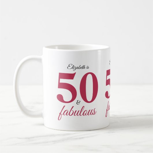 Mug 50 Et Fabuleux Rose (Gauche)
