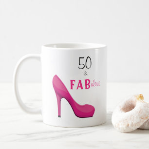 Mug 50 et fabuleux rose et noir 50e anniversaire