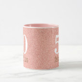 Mug 50 et fabuleux Rose Gold 50e Anniversaire rose (Centre)