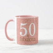 Mug 50 et fabuleux Rose Gold 50e Anniversaire rose (Gauche)