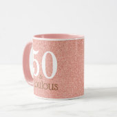 Mug 50 et fabuleux Rose Gold 50e Anniversaire rose (Devant gauche)