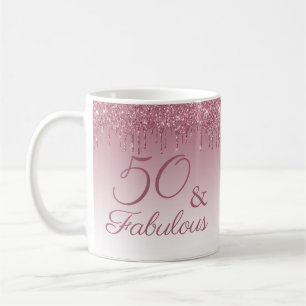 Mug 50 et fabuleux Rose Gold rose Parties scintillant 