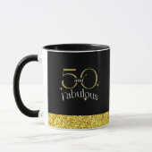 Mug 50 et fabuleux script élégant Parties scintillant (Gauche)