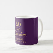 Mug 50 et fabuleux sur chic violet avec nom (Devant droit)