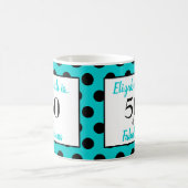 Mug 50 et Fabuleux turquoise bleu Polka point (Centre)