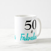Mug 50 et Fabuleux Turquoise fête d'anniversaire (Devant droit)
