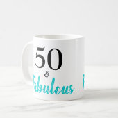Mug 50 et Fabuleux Turquoise fête d'anniversaire (Devant gauche)