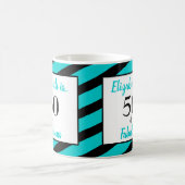 Mug 50 et fabuleux turquoise noir bande (Centre)