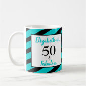 Mug 50 et fabuleux turquoise noir bande (Gauche)