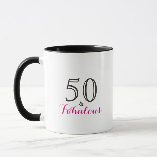 Mug 50 et fabuleux | Typographie 50e anniversaire (Gauche)