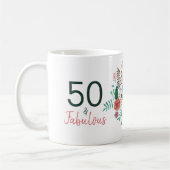 Mug 50 et fabuleux vert élégante aquarelle fleurie pa (Gauche)