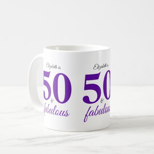 Mug 50 Et Fabuleux Violet (Devant gauche)