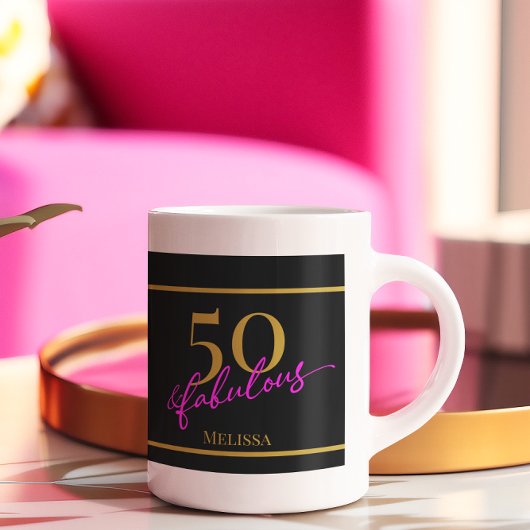 Mug 50 et Fabulous Black Gold Rose