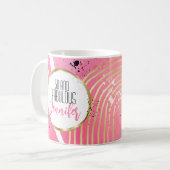 Mug 50 et Fabulous Pink Black Gold Glam Chic Modern (Devant gauche)