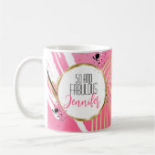 Mug 50 et Fabulous Pink Black Gold Glam Chic Modern (Gauche)