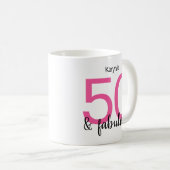 Mug 50 et Fabulous Rose Black 50e anniversaire (Devant droit)