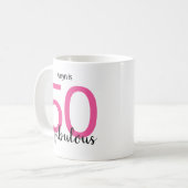 Mug 50 et Fabulous Rose Black 50e anniversaire (Devant gauche)