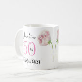 Mug 50 et Fabulous Rose Black Cinquantième anniversair (Devant gauche)
