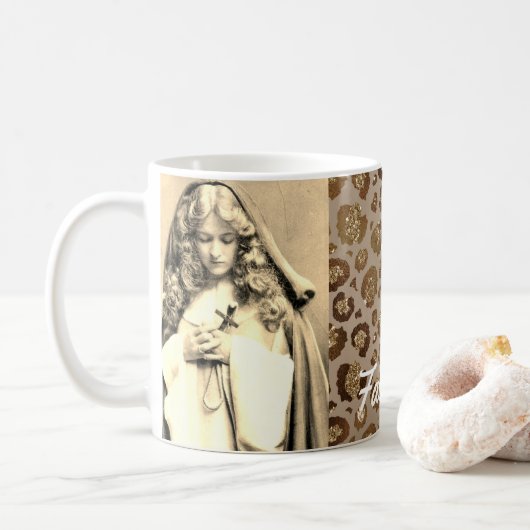 Mug 50 et Fabulous Sepia Photo Cheetah Imprimer (Avec donut)