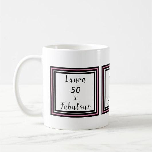Mug 50 & Fabuleuse Personnaliser de typographie rose n (Gauche)