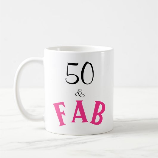 Mug 50 & Fabuleuse typographie 50e anniversaire (Gauche)