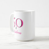 Mug 50 & Fabuleux 50e anniversaire fête rose et noir (Devant gauche)