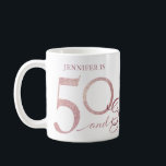 Mug 50 Fabuleux anniversaire<br><div class="desc">50 & fabuleuse tasse d'anniversaire en or rose</div>