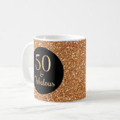 Mug 50 & Fabuleux Anniversaire Sparkly Gold Parties sc (Devant gauche)