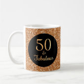 Mug 50 & Fabuleux Anniversaire Sparkly Gold Parties sc (Gauche)