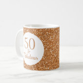 Mug 50 & Fabuleux anniversaire Sparkly Gold Parties sc (Devant gauche)