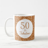 Mug 50 & Fabuleux anniversaire Sparkly Gold Parties sc (Gauche)