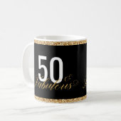 Mug 50 & Fabuleux Faux Parties scintillant Anniversair (Devant gauche)