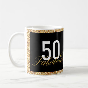 Mug 50 & Fabuleux Faux Parties scintillant Anniversair
