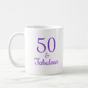 Mug 50 & Fabuleux Purple Parties scintillant Typograph